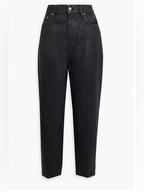 Toteme High-Waist Black Women’s Coated Denim Pants